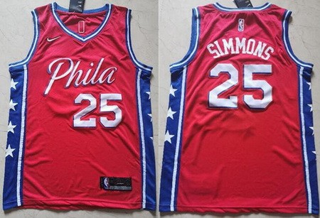 Men's Philadelphia 76ers #25 Ben Simmons Red Statement Icon Swingman Jersey