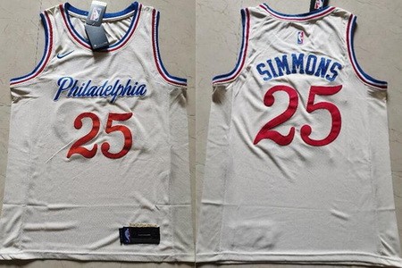 Men's Philadelphia 76ers #25 Ben Simmons Cream 2019 City Icon Swingman Jersey