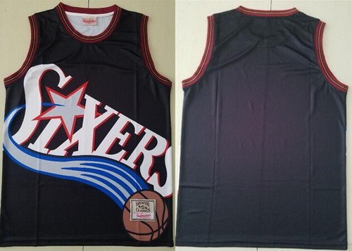 Men's Philadelphia 76ers Blank Black Hollywood Classic Printed Swingman Jersey