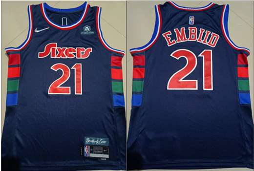Men's Philadelphia 76ers #21 Joel Embiid Nike Navy 2022 Swingman Jersey City Edition