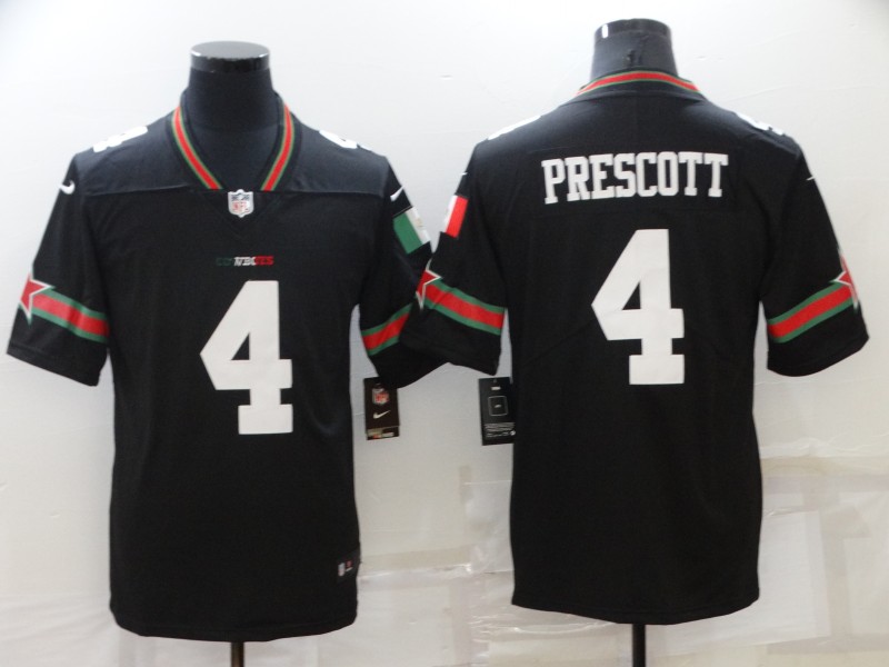 Men's Dallas Cowboys #4  Dak Prescott Black  2022 Jersey  Mexico Edition