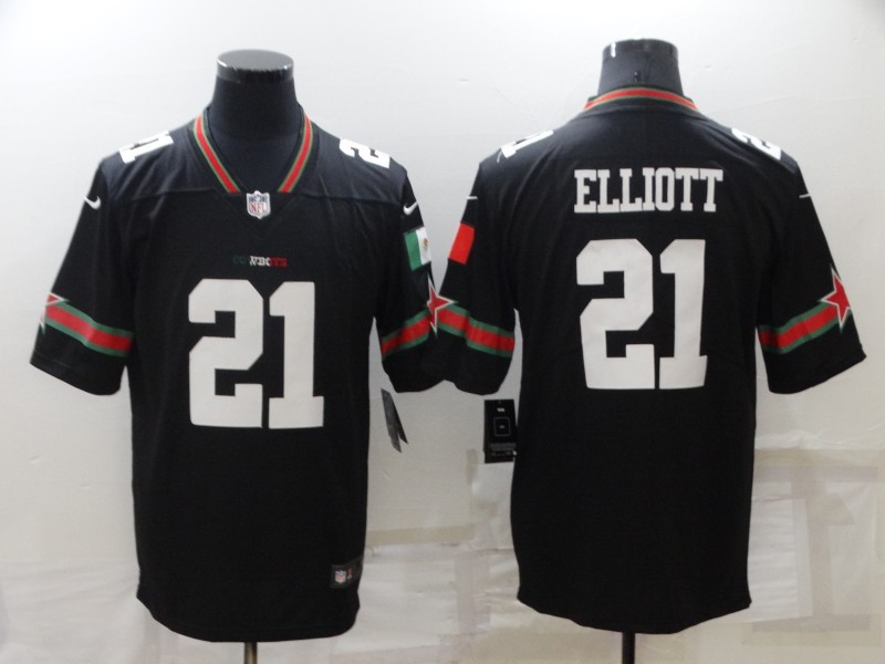 Men's Dallas Cowboys #21 Ezekiel Elliott Black  2022 Jersey  Mexico Edition