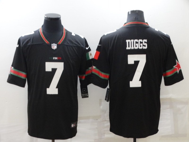Men's Dallas Cowboys #7 Trevon Diggs  Black  2022 Jersey  Mexico Edition