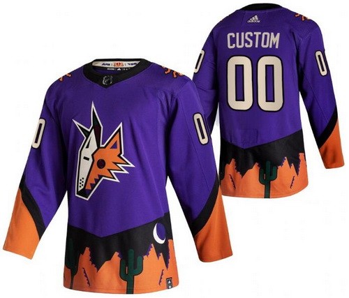 Men's Arizona Coyotes Customized Purple 2021 Reverse Retro Special Authentic Jersey