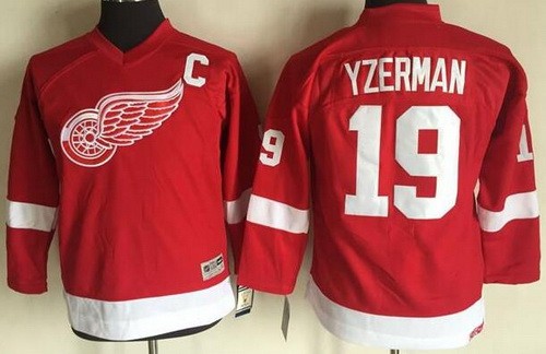 Youth Detroit Red Wings #19 Steve Yzerman Red Throwback Jersey