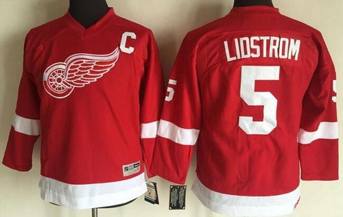 Youth Detroit Red Wings #5 Nicklas Lidstrom Red Jersey