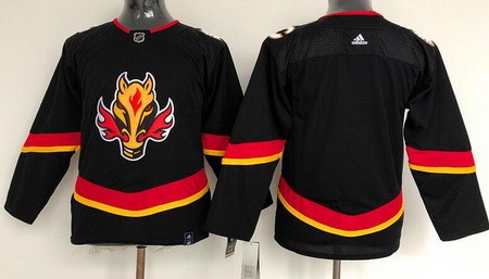 Youth Calgary Flames Blank Black 2021 Reverse Retro Authentic Jersey