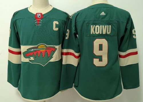 Youth Minnesota Wild #9 Mikko Koivu Green Jersey