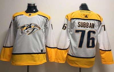 Youth Nashville Predators #76 PK Subban White Jersey
