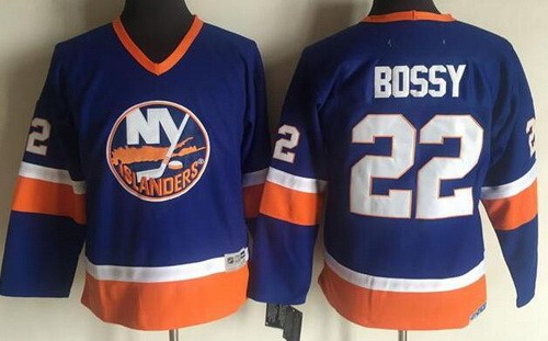 Youth New York Islanders #22 Mike Bossy Blue Throwback Jersey