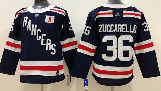 Youth New York Rangers #36 Mats Zuccarello Navy 2018 Winter Classic Jersey