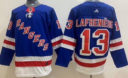 Youth New York Rangers #13 Alexis Lafreniere Blue Authentic Jersey