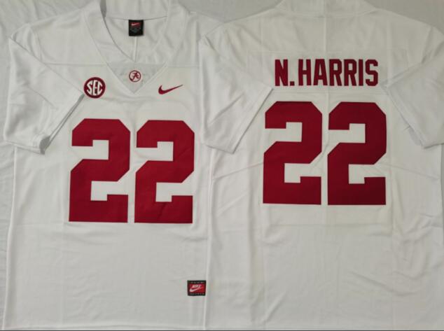 Mens NCAA Alabama Crimson Tide 22 N.Harris White College Football Jersey