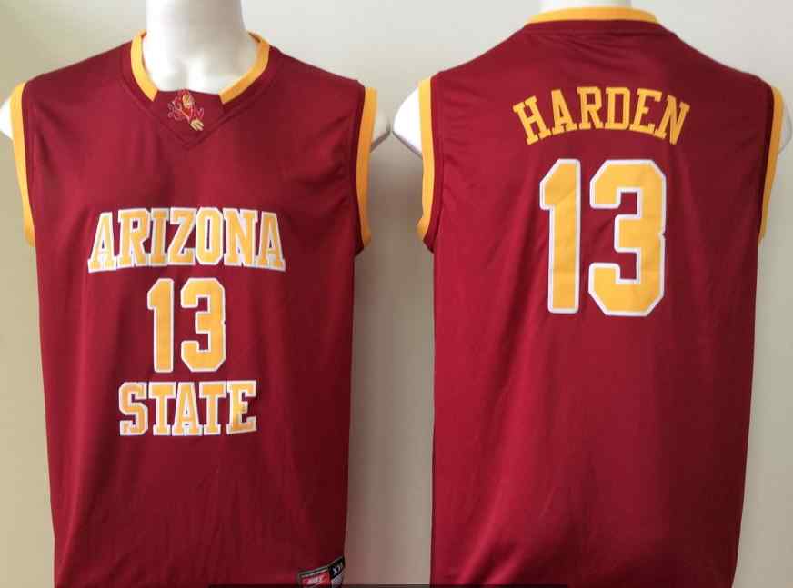 NCAA Men Arizona State Sun Devils Red 13 Harden College Football Jersey