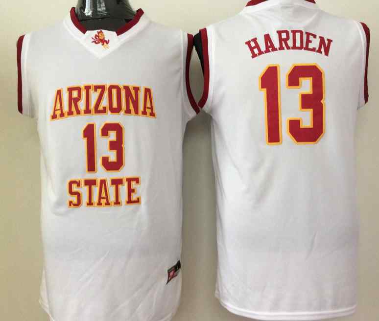 NCAA Men Arizona State Sun Devils White 13 Harden College Football Jersey
