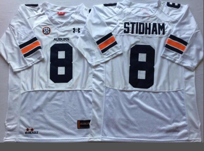 Men Auburn Tigers 8 Stidham White SEC NCAA College Football Jerseys