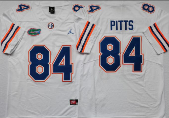Mens NCAA Florida Gators 84 Pitts White Limited College Football Jersey