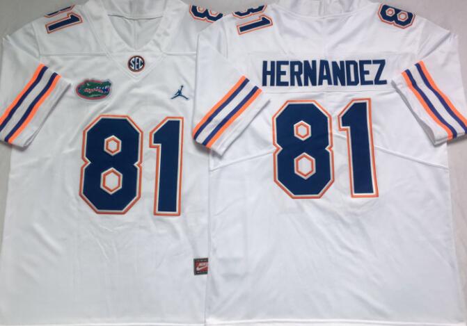 Mens NCAA Florida Gators  81 Hernandez White Limited College Football Jersey