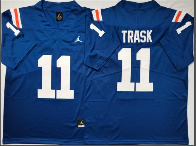Mens NCAA Florida Gators 11 Trask Blue Limited College Football Jerseys