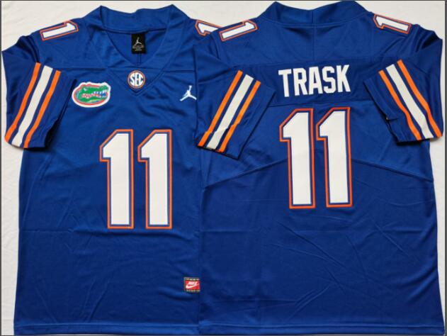 Mens NCAA Florida Gators 11 Trask Blue Limited College Football Jersey