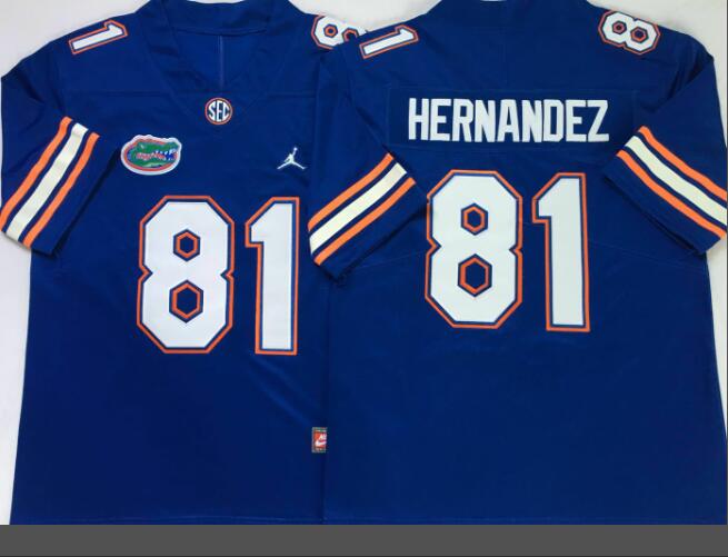 Mens NCAA Florida Gators  81 Hernandez Blue Limited College Football Jersey