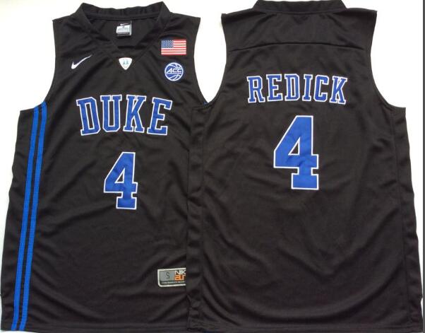 Mens NCAA Duke Blue Devils 4 Redick Black College Basketball Jersey
