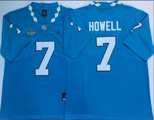 Mens NCAA North Carolina Tar Heels 7 Howell Blue College Football Jersey