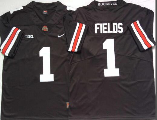 Mens NCAA Ohio State Buckeyes 1 Fields Black College Football Jersey