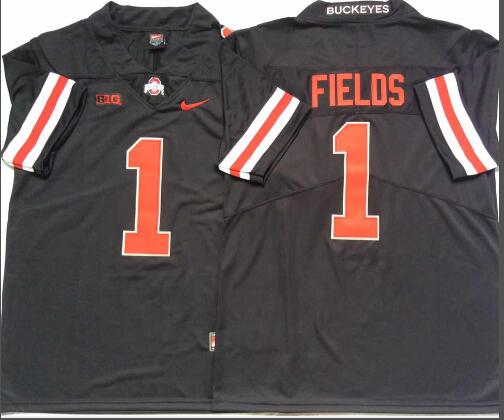Mens NCAA Ohio State Buckeyes 1 Fields Black Limited College Football Jersey