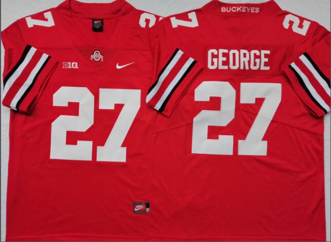 Mens NCAA Ohio State Buckeyes 27 George Red College Football Jersey