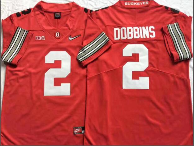 Mens NCAA Ohio State Buckeyes 2 Dobbins Red College Football Jersey