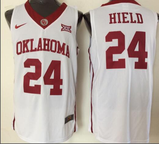 Mens NCAA Oklahoma Sooners  Limited 24 Hield White College Basketball Jersey