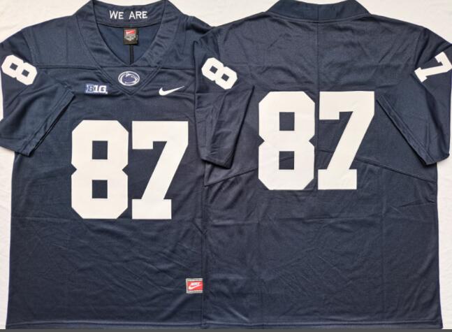 Mens NCAA Penn State Nittany Lions 87 Blue College Football Jersey