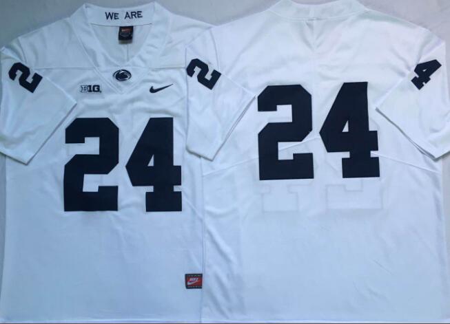Mens NCAA Penn State Nittany Lions 24 White College Football Jersey