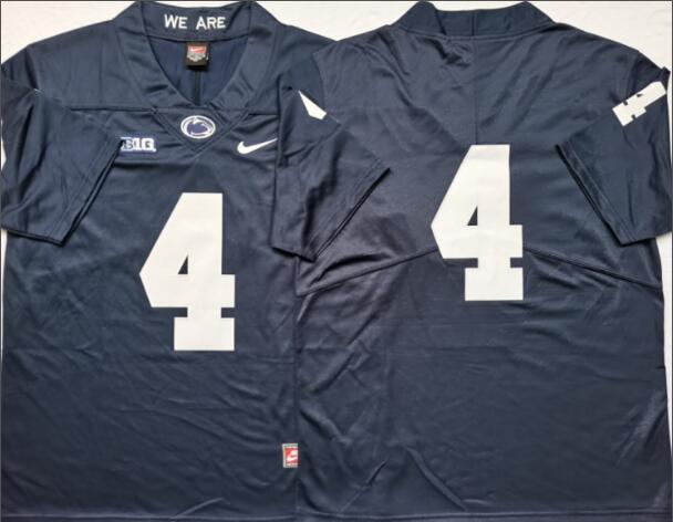 Mens NCAA Penn State Nittany Lions 4 Blue College Football Jersey