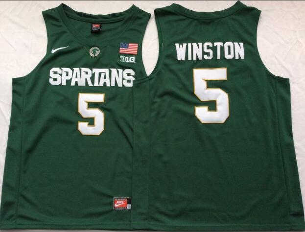 Mens NCAA Michigan State Spartans 5 Winston Green College Football Jersey