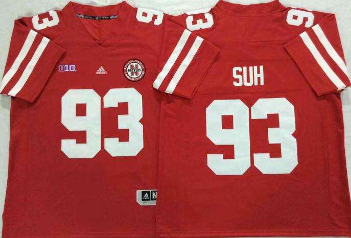 Mens NCAA Nebraska Huskers 93 Suh Red College Football Jersey