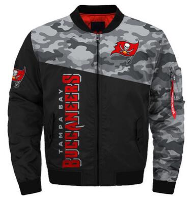 Mens NFL Football Tampa Bay Buccaneers  Flying Stand Neck Coat 3D Digital Printing Customized Jackets 11