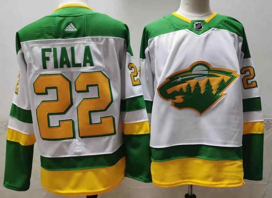 Wild 22 Kevin Fiala White 2020-21 Reverse Retro Adidas Jersey
