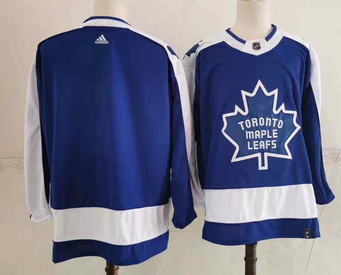 Maple Leafs Blank Blue 2020-21 Reverse Retro Adidas Jersey