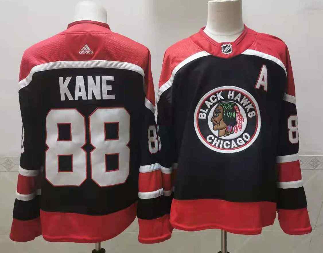 Blackhawks 88 Patrick Kane Navy 2020-21 Reverse Retro Adidas Jersey