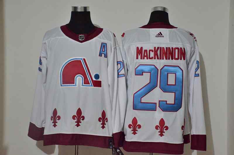 Avalanche 29 Nathan MacKinnon White 2020-21 Reverse Retro Adidas Jersey