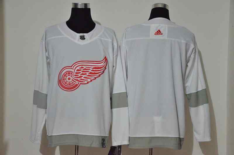 Red Wings Blank White 2020-21 Reverse Retro Adidas Jersey