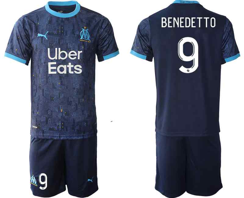 2020-21 Olympique De Marseille 9 BENEDETTO Away Soccer Jersey