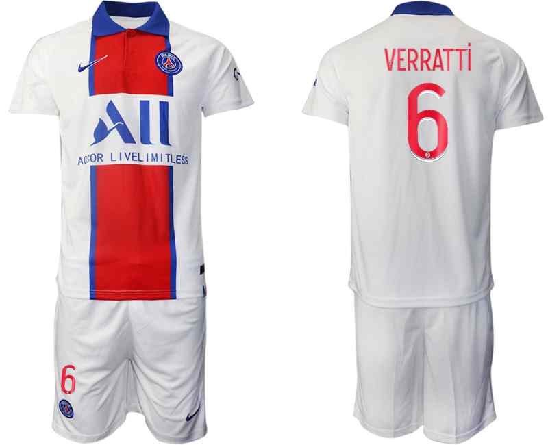 2020-21 Paris Saint-Germain 6 VERRATTI Away Soccer Jersey