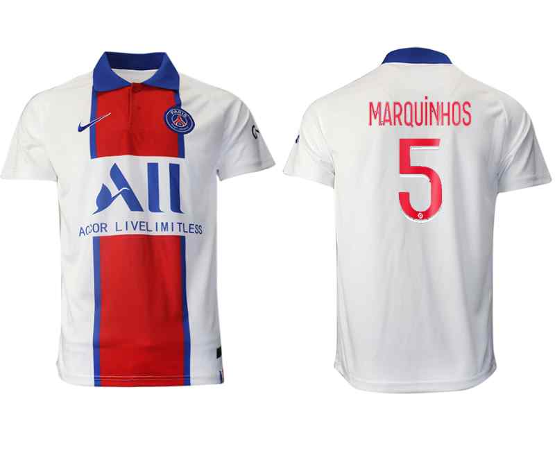 2020-21 Paris Saint Germain 5 MARQUINHOS Away Thailand Soccer Jersey