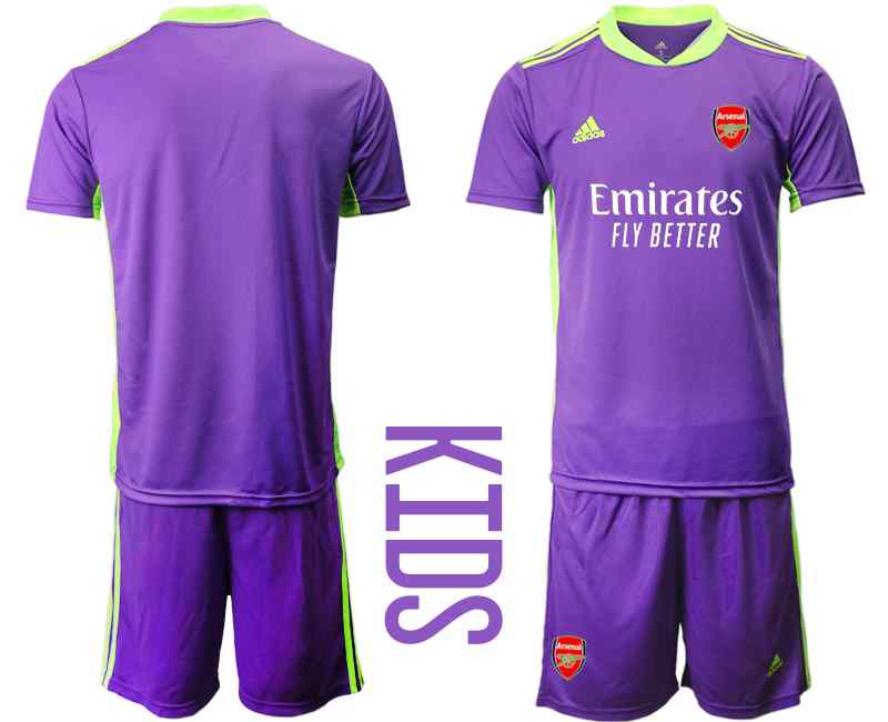 2020-21 Arsenal Purple Youth Goalkeeper Soccer Jersey