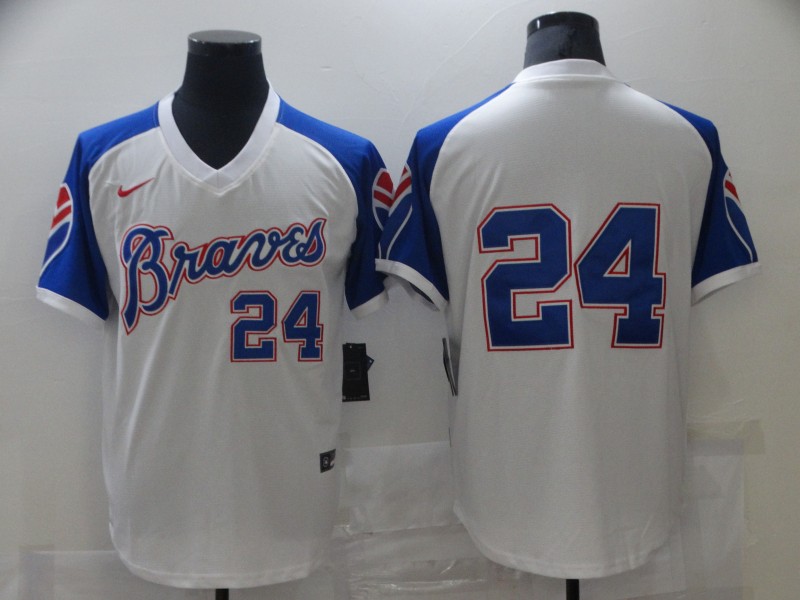 Braves 24 Deion Sanders White Nike Turn Back The Clock Jersey