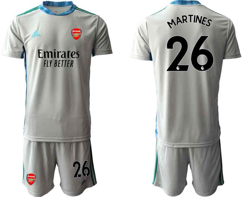 2020-21 Arsenal 26 MARTINES Gray Goalkeeper Soccer Jersey