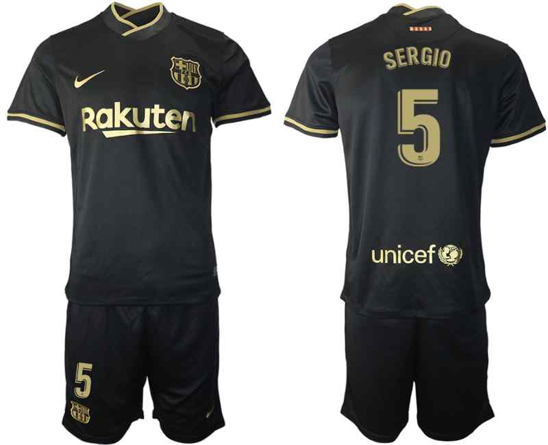 2020-21 Barcelona 5 SERGIO Away Soccer Jersey